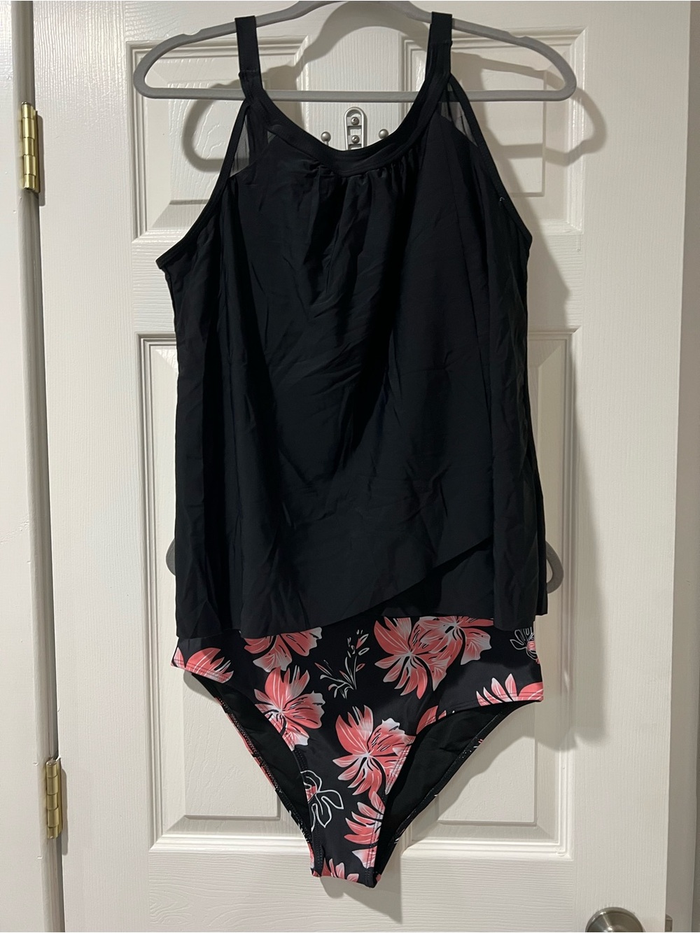 Black Floral Tankini Swim Set - Women Swim